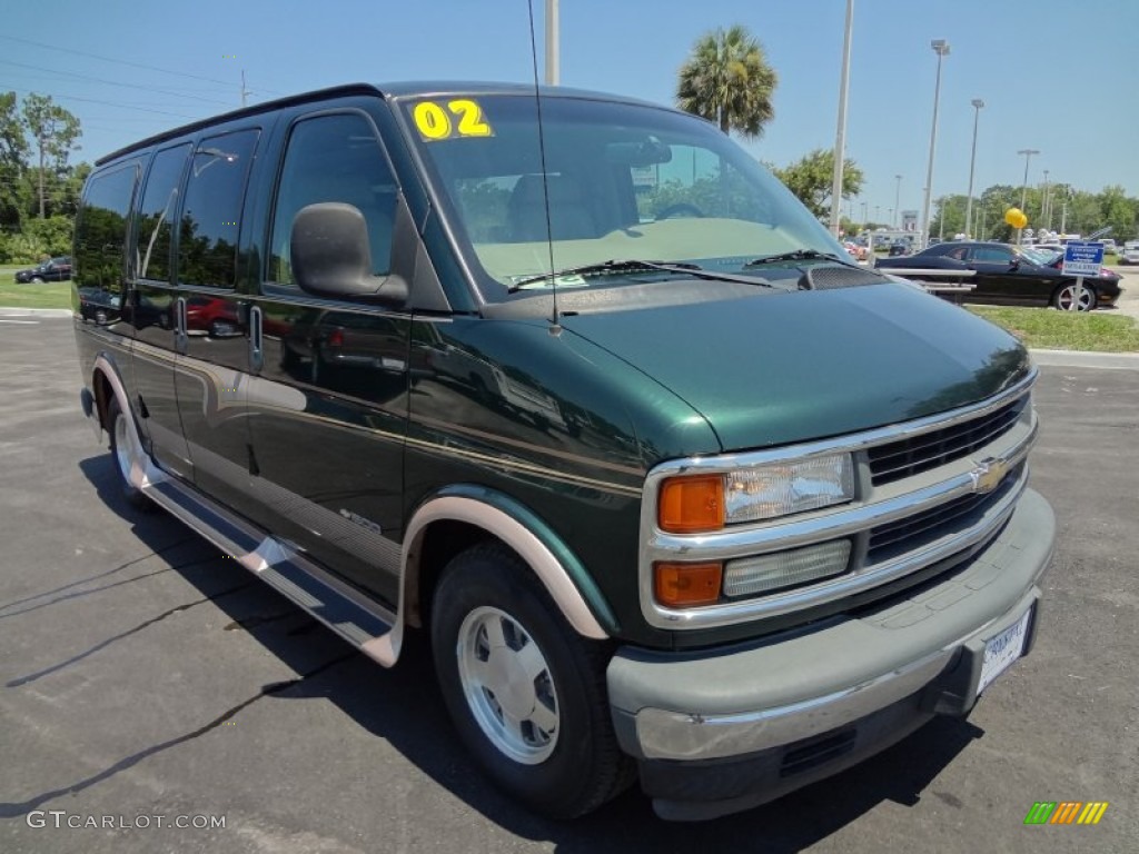 2002 Express 1500 Passenger Conversion Van - Forest Green Metallic / Neutral photo #10