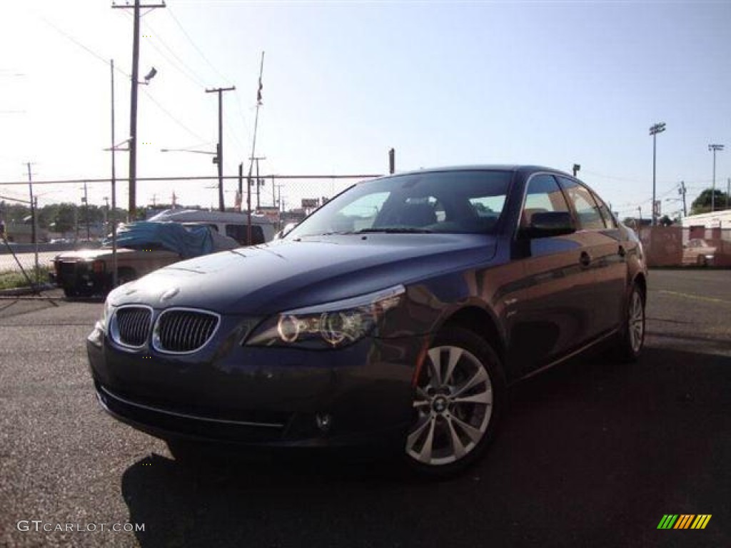 2009 5 Series 535xi Sedan - Platinum Grey Metallic / Black photo #1