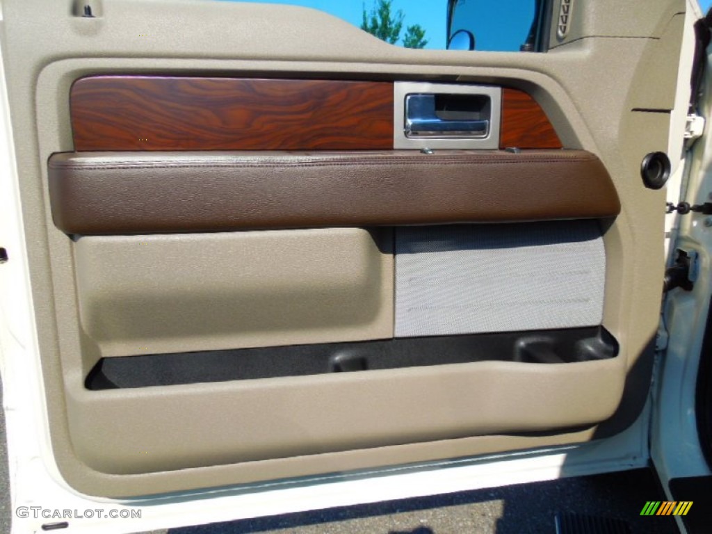 2009 Ford F150 Platinum SuperCrew Medium Stone Leather/Sienna Brown Door Panel Photo #67330001