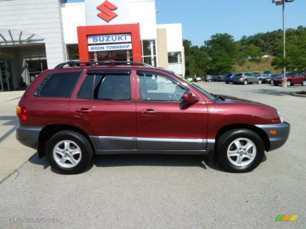 2004 Santa Fe GLS 4WD - Merlot Red / Gray photo #2