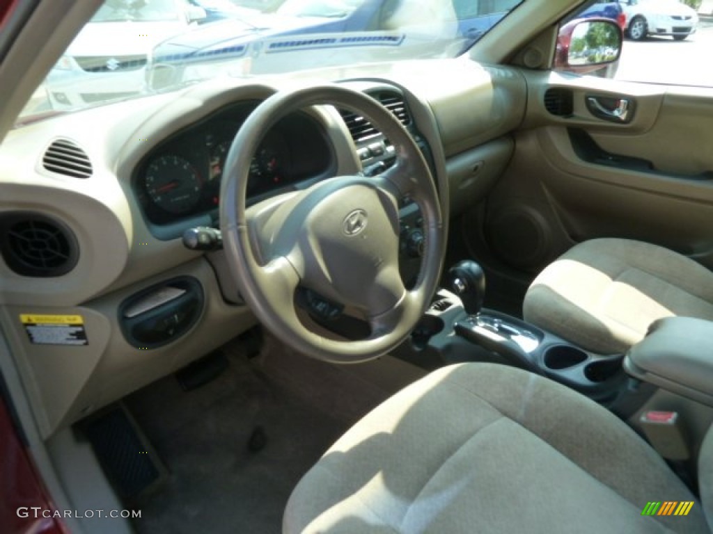 2004 Santa Fe GLS 4WD - Merlot Red / Gray photo #21