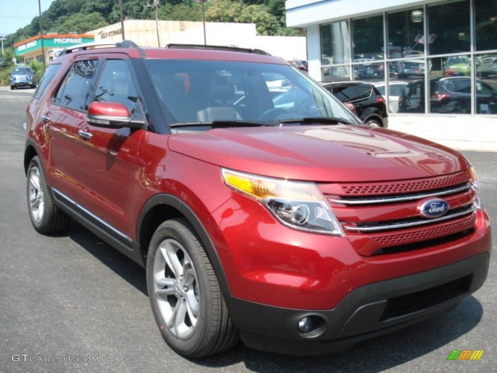 2013 Explorer Limited EcoBoost - Ruby Red Metallic / Charcoal Black photo #2