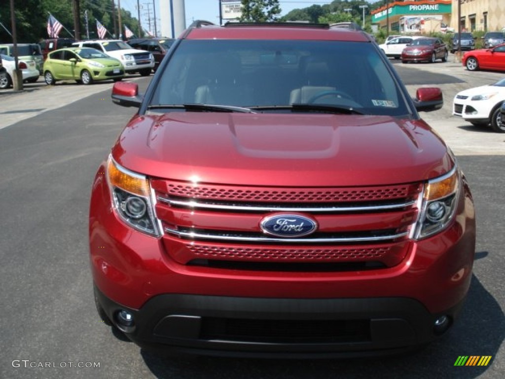 2013 Explorer Limited EcoBoost - Ruby Red Metallic / Charcoal Black photo #3