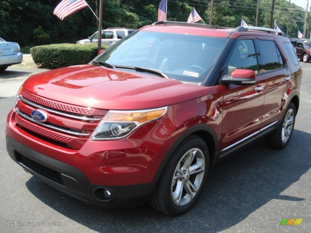 2013 Explorer Limited EcoBoost - Ruby Red Metallic / Charcoal Black photo #4