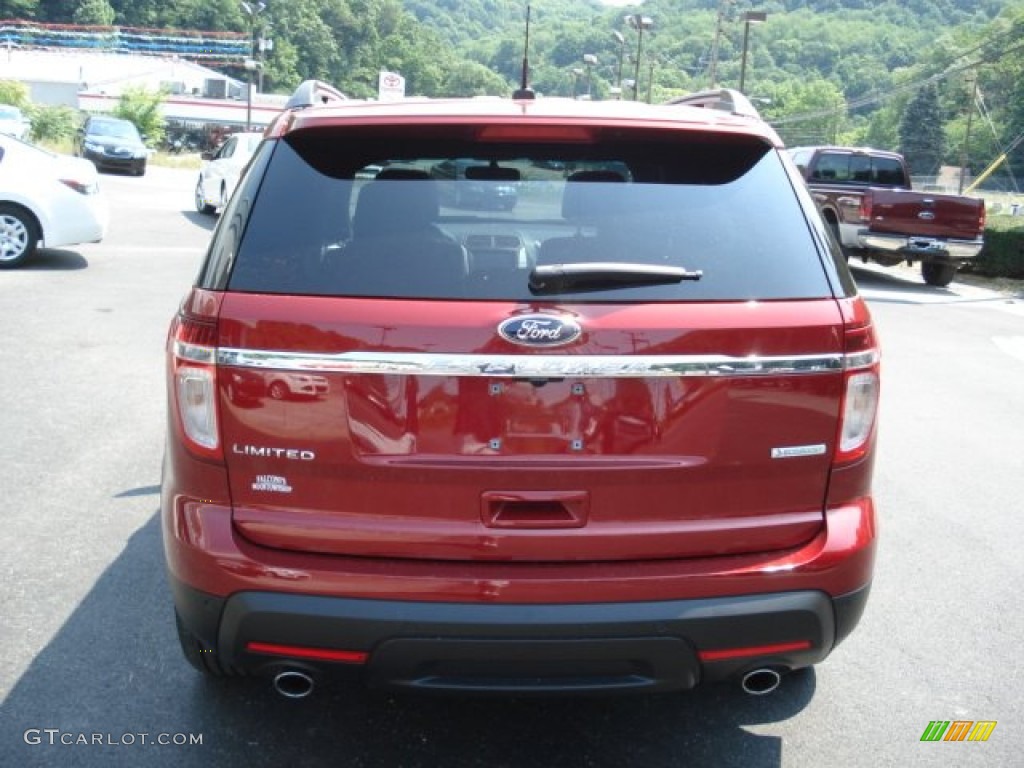 2013 Explorer Limited EcoBoost - Ruby Red Metallic / Charcoal Black photo #7