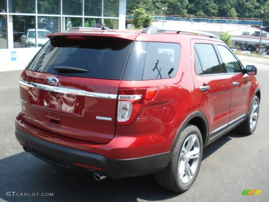 2013 Explorer Limited EcoBoost - Ruby Red Metallic / Charcoal Black photo #8