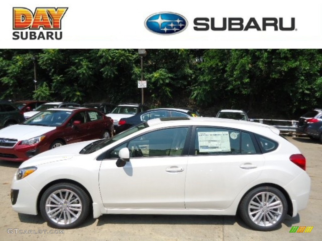 2012 Impreza 2.0i Premium 5 Door - Satin White Pearl / Ivory photo #1