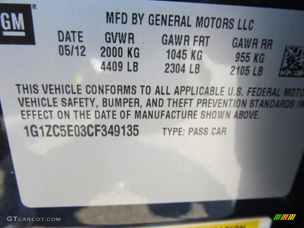 2012 Malibu LT - Imperial Blue Metallic / Titanium photo #15