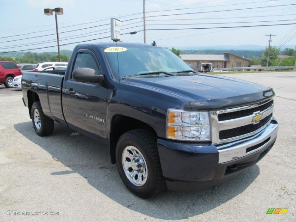 2009 Silverado 1500 Regular Cab 4x4 - Imperial Blue Metallic / Dark Titanium photo #12