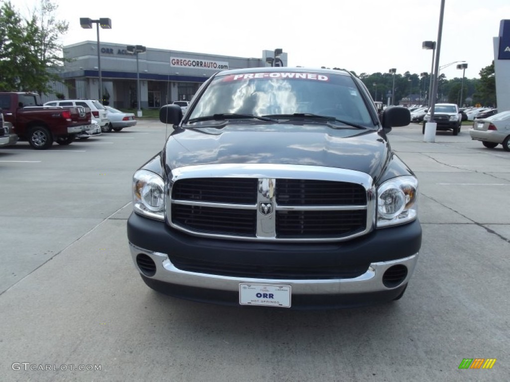 2008 Ram 1500 SLT Quad Cab - Brilliant Black Crystal Pearl / Medium Slate Gray photo #7