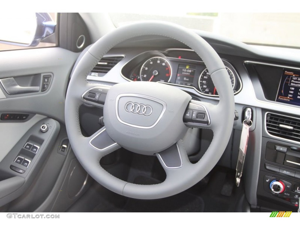 2013 Audi A4 2.0T quattro Sedan Titanium Gray Steering Wheel Photo #67355765