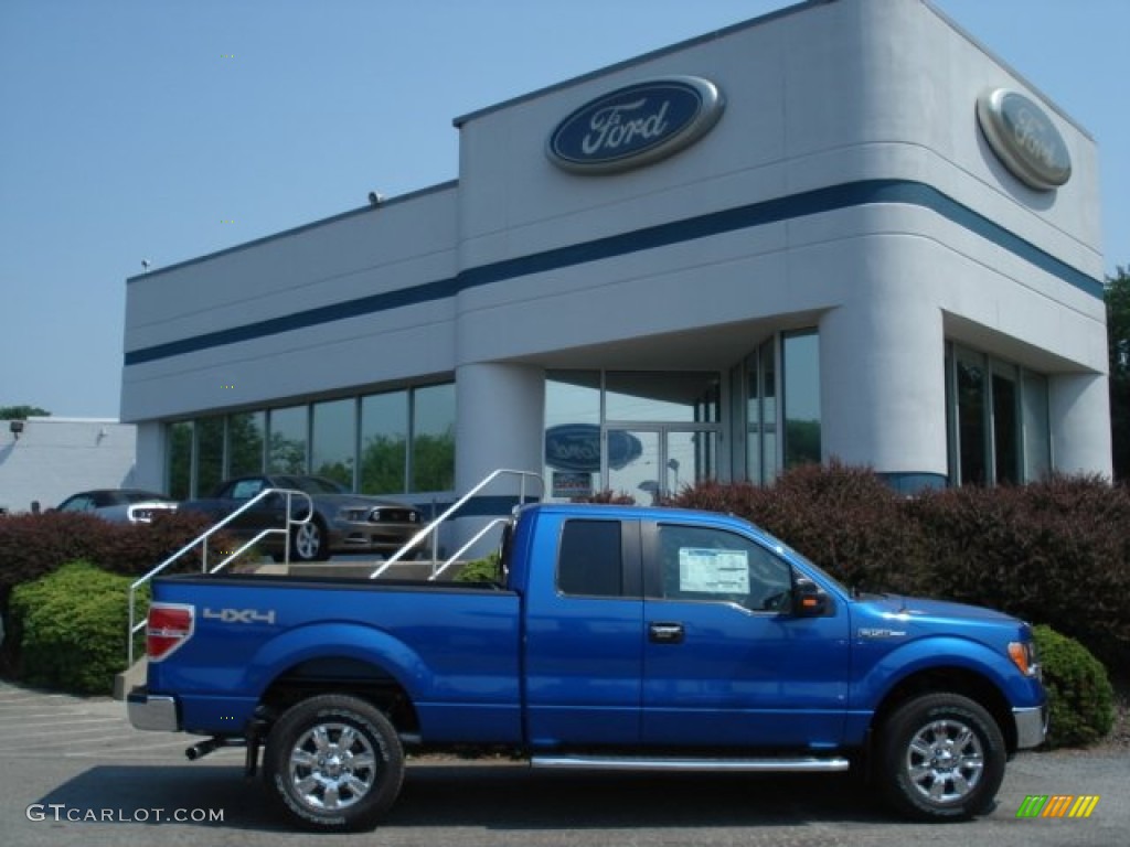 2012 F150 XLT SuperCab 4x4 - Blue Flame Metallic / Pale Adobe photo #1