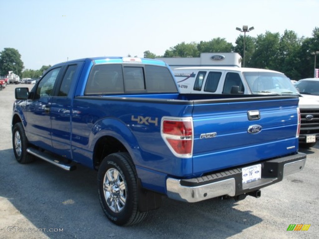 2012 F150 XLT SuperCab 4x4 - Blue Flame Metallic / Pale Adobe photo #6