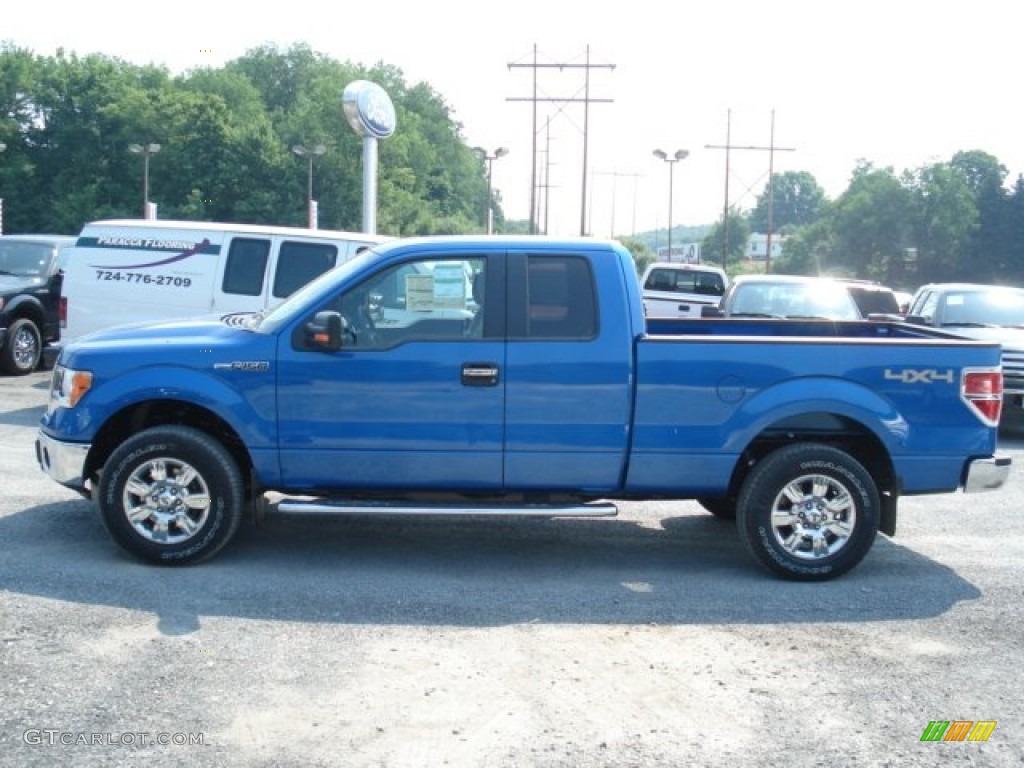 2012 F150 XLT SuperCab 4x4 - Blue Flame Metallic / Pale Adobe photo #5