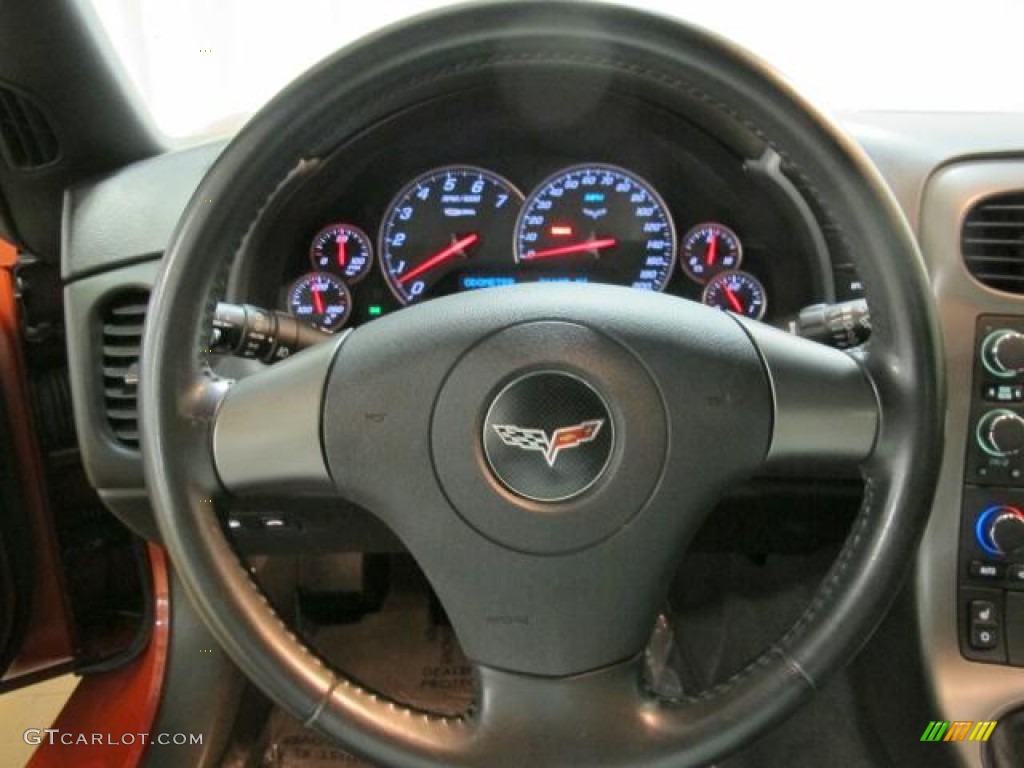 2006 Chevrolet Corvette Z06 Ebony Black Steering Wheel Photo #67359392