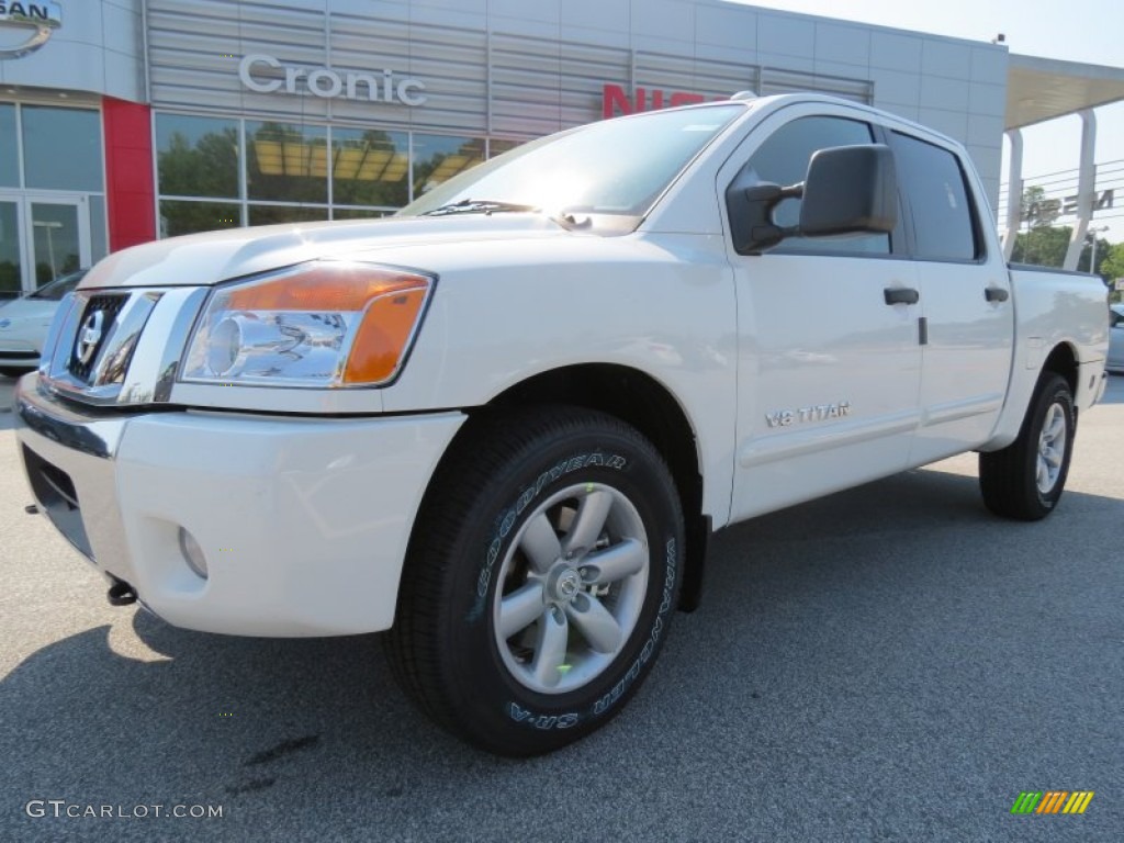 Blizzard White Nissan Titan