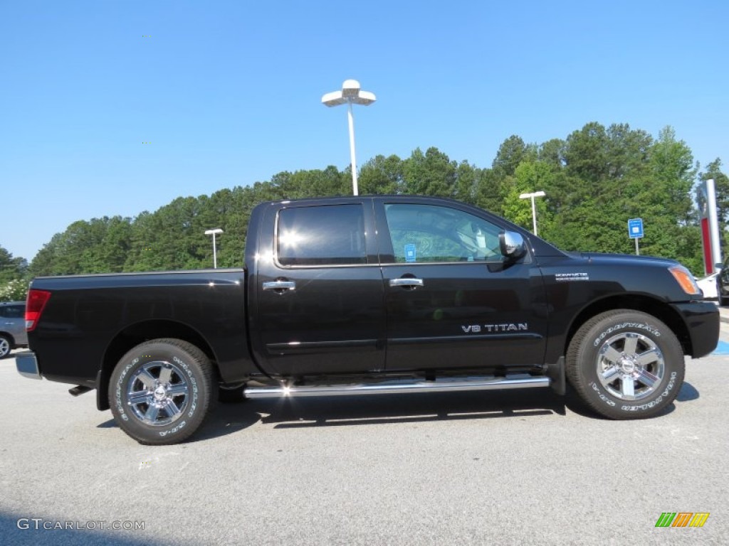 Galaxy Black 2012 Nissan Titan SV Heavy Metal Chrome Edition Crew Cab Exterior Photo #67361313