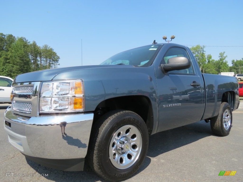 2012 Silverado 1500 Work Truck Regular Cab - Blue Granite Metallic / Dark Titanium photo #3