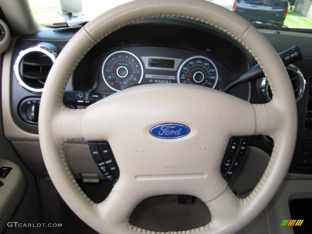 2005 Ford Expedition Eddie Bauer 4x4 Medium Parchment Steering Wheel Photo #67364156