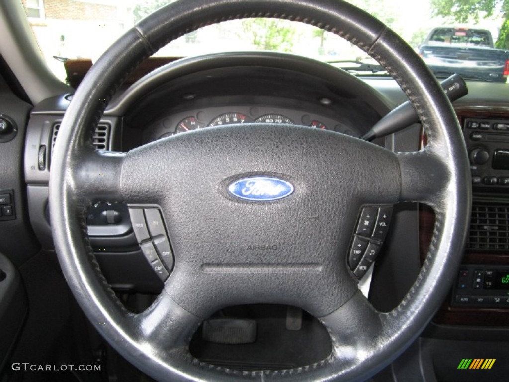 2004 Ford Explorer Limited AWD Midnight Grey Steering Wheel Photo #67365431