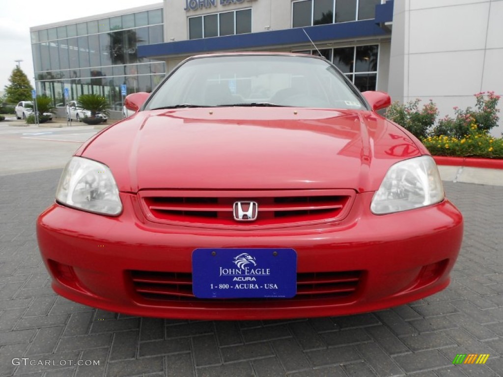 2000 Civic EX Coupe - Milano Red / Dark Gray photo #2