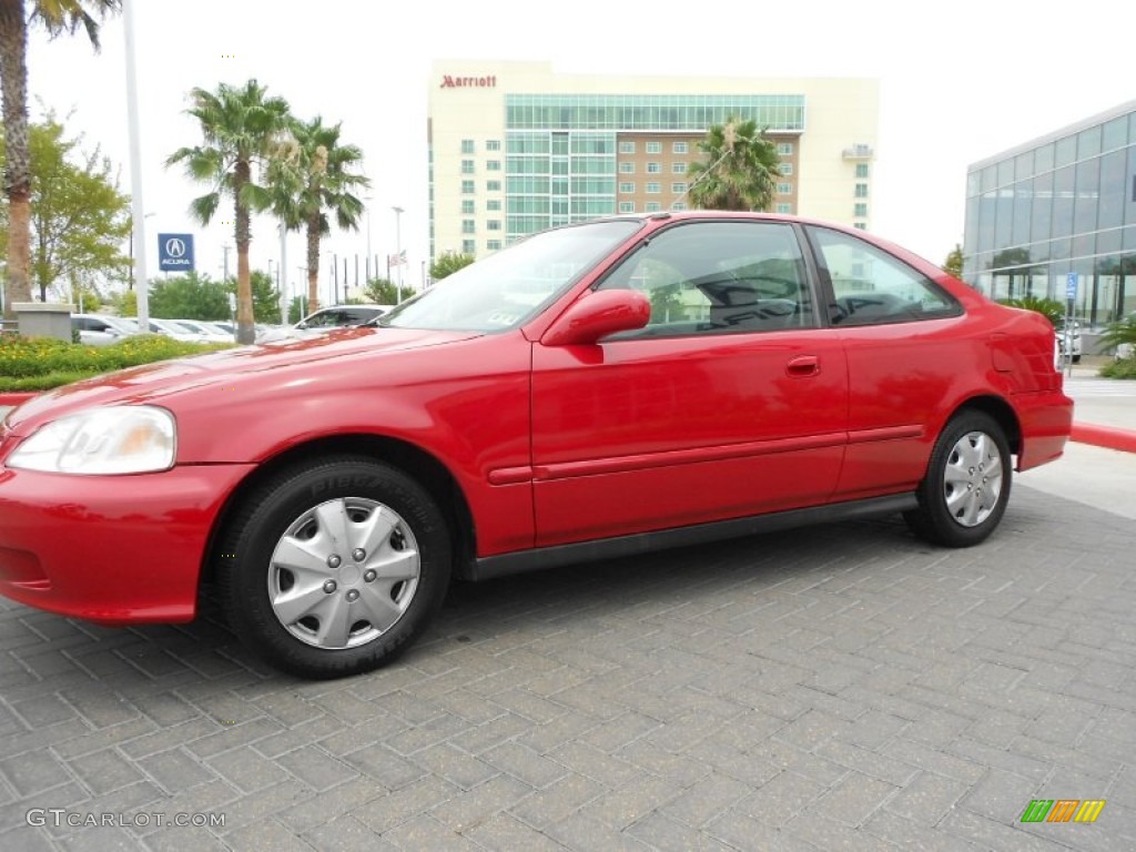 2000 Civic EX Coupe - Milano Red / Dark Gray photo #3