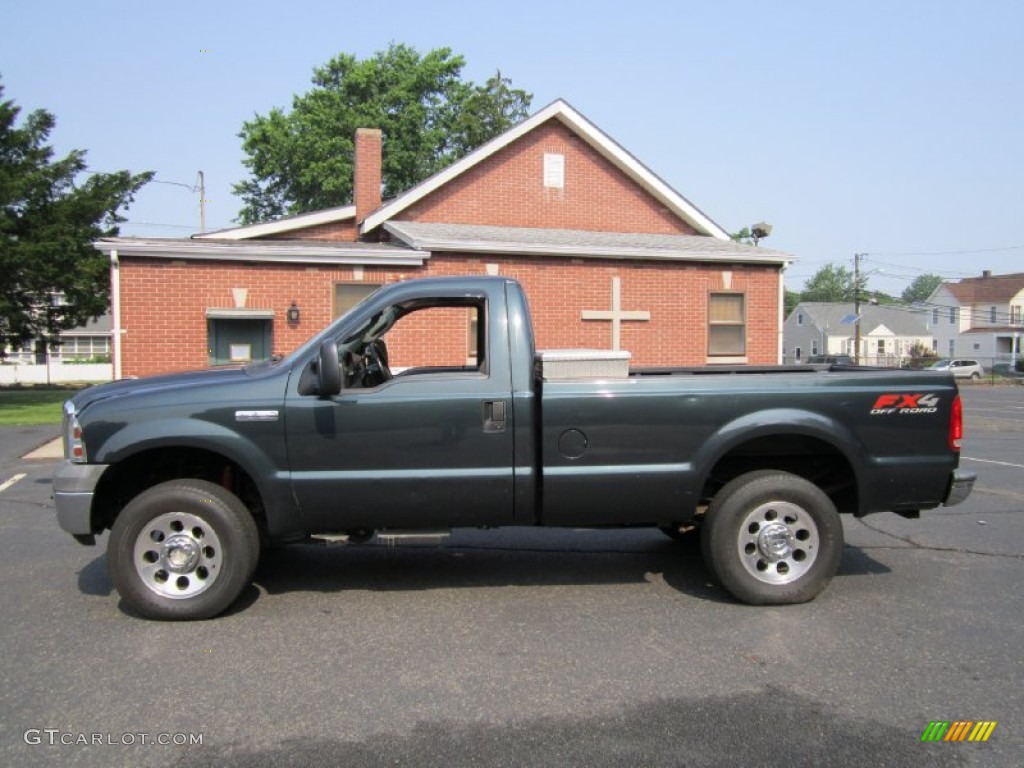 2005 F250 Super Duty FX4 Regular Cab 4x4 - Dark Green Satin Metallic / Medium Flint photo #1