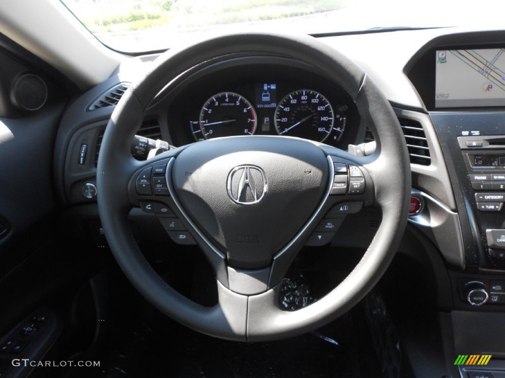2013 Acura ILX 1.5L Hybrid Technology Ebony Steering Wheel Photo #67365857