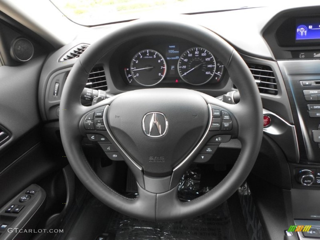 2013 Acura ILX 2.0L Premium Ebony Steering Wheel Photo #67366064