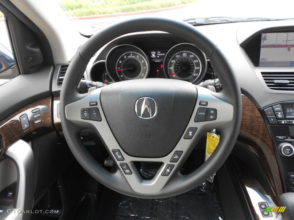 2012 Acura MDX SH-AWD Advance Taupe Steering Wheel Photo #67367924