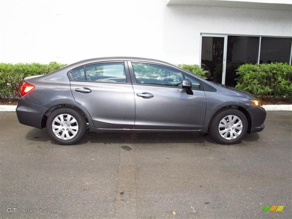 2012 Civic LX Sedan - Polished Metal Metallic / Gray photo #2