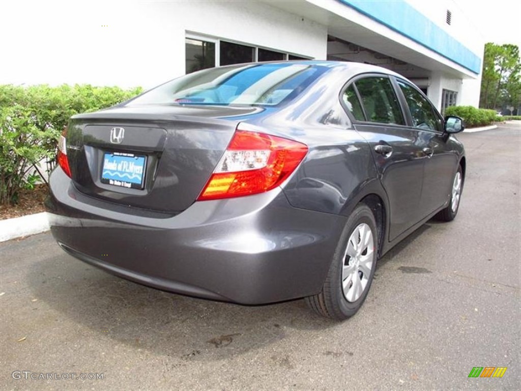 2012 Civic LX Sedan - Polished Metal Metallic / Gray photo #3