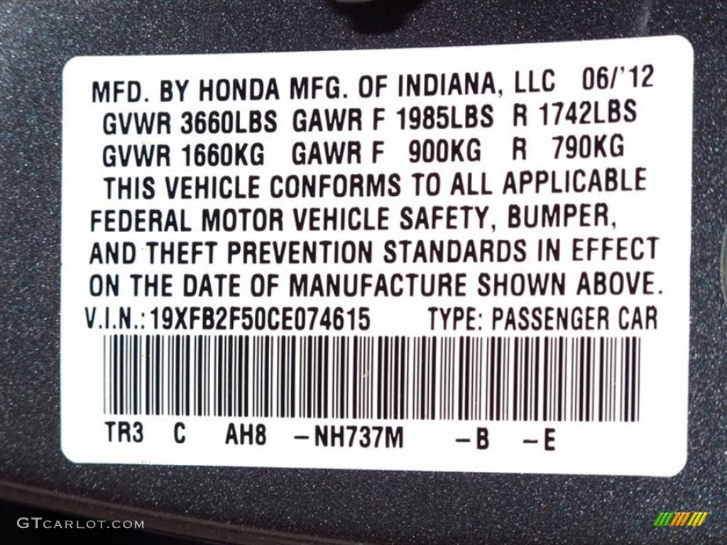 2012 Civic LX Sedan - Polished Metal Metallic / Gray photo #10