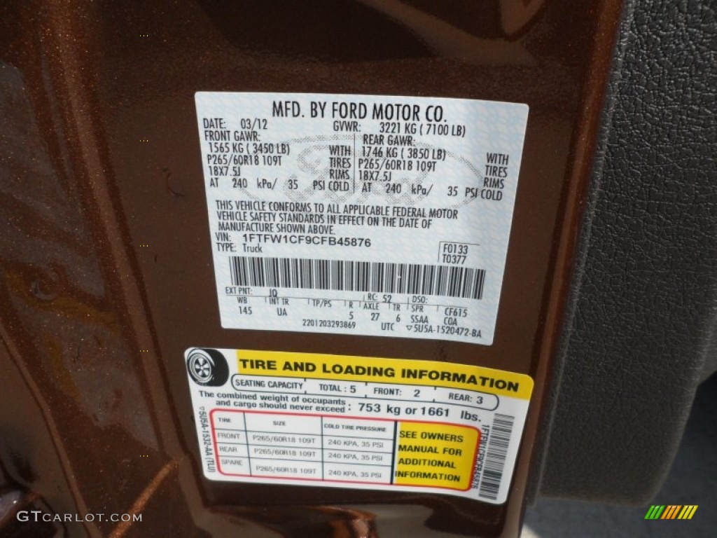 2012 F150 XLT SuperCrew - Golden Bronze Metallic / Pale Adobe photo #36