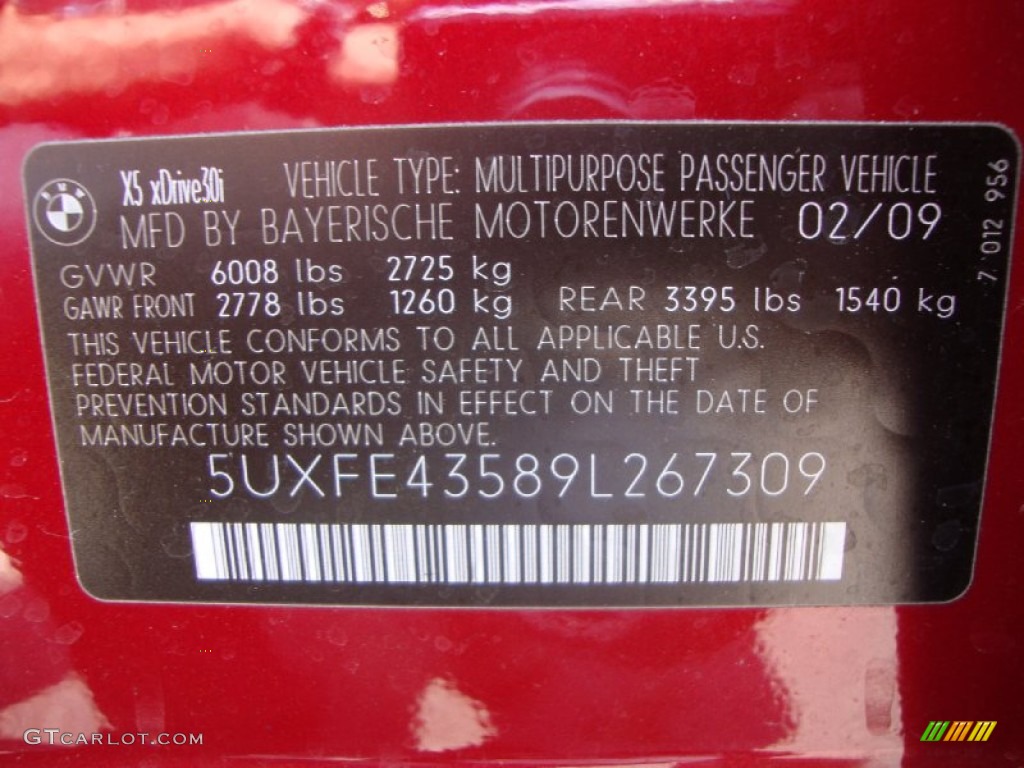 2009 X5 xDrive30i - Vermillion Red Metallic / Black photo #41