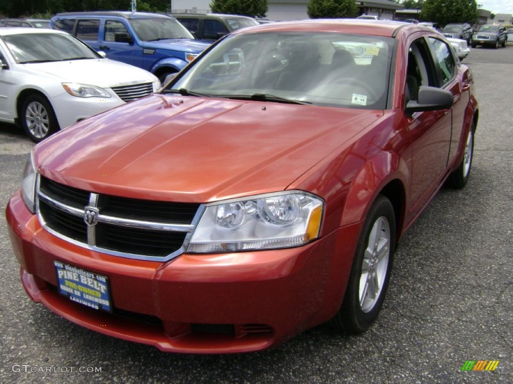 2008 Avenger SXT - Sunburst Orange Pearl / Dark Khaki/Light Graystone photo #1