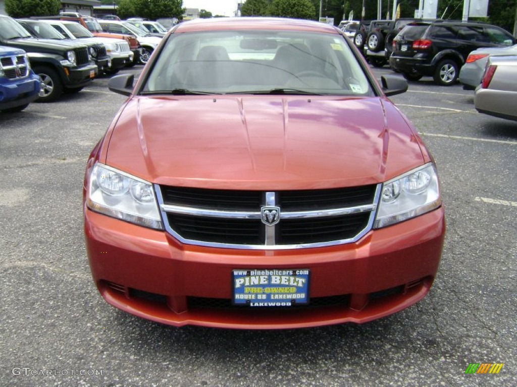 2008 Avenger SXT - Sunburst Orange Pearl / Dark Khaki/Light Graystone photo #2