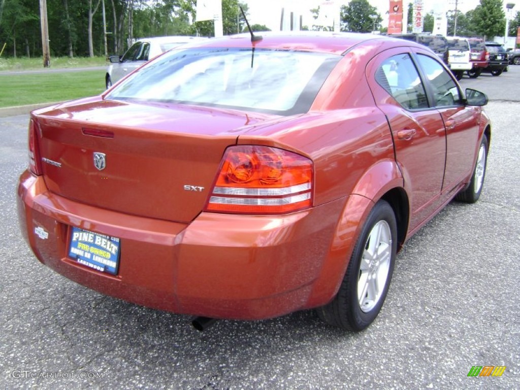 2008 Avenger SXT - Sunburst Orange Pearl / Dark Khaki/Light Graystone photo #4
