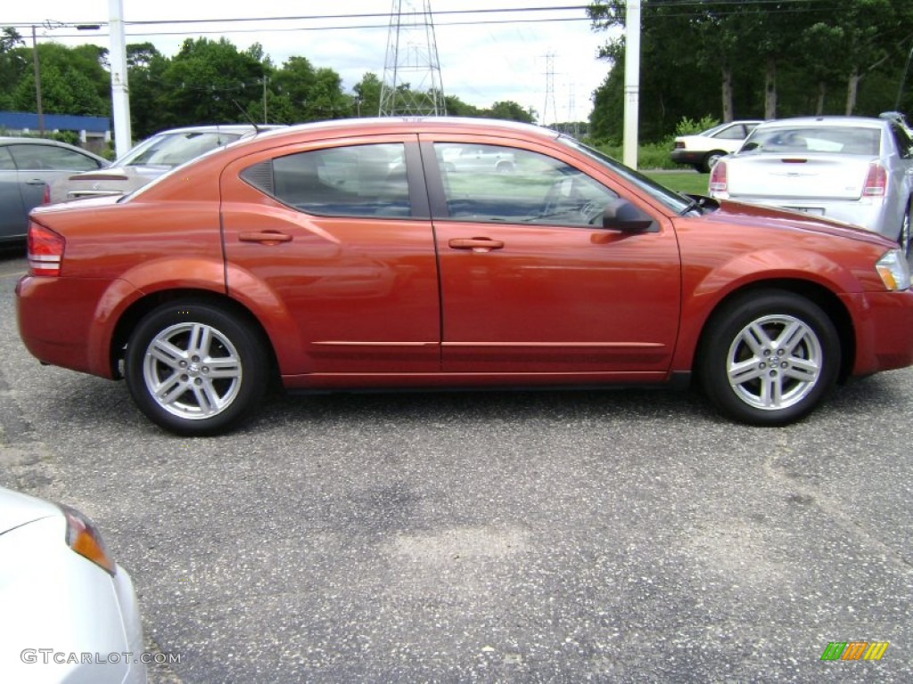 2008 Avenger SXT - Sunburst Orange Pearl / Dark Khaki/Light Graystone photo #7