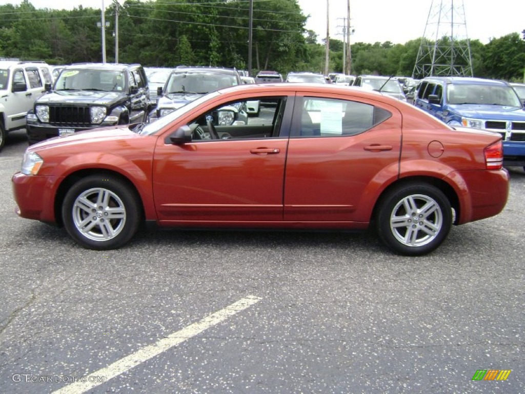 2008 Avenger SXT - Sunburst Orange Pearl / Dark Khaki/Light Graystone photo #9