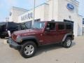 2010 Red Rock Crystal Pearl Jeep Wrangler Unlimited Rubicon 4x4  photo #1