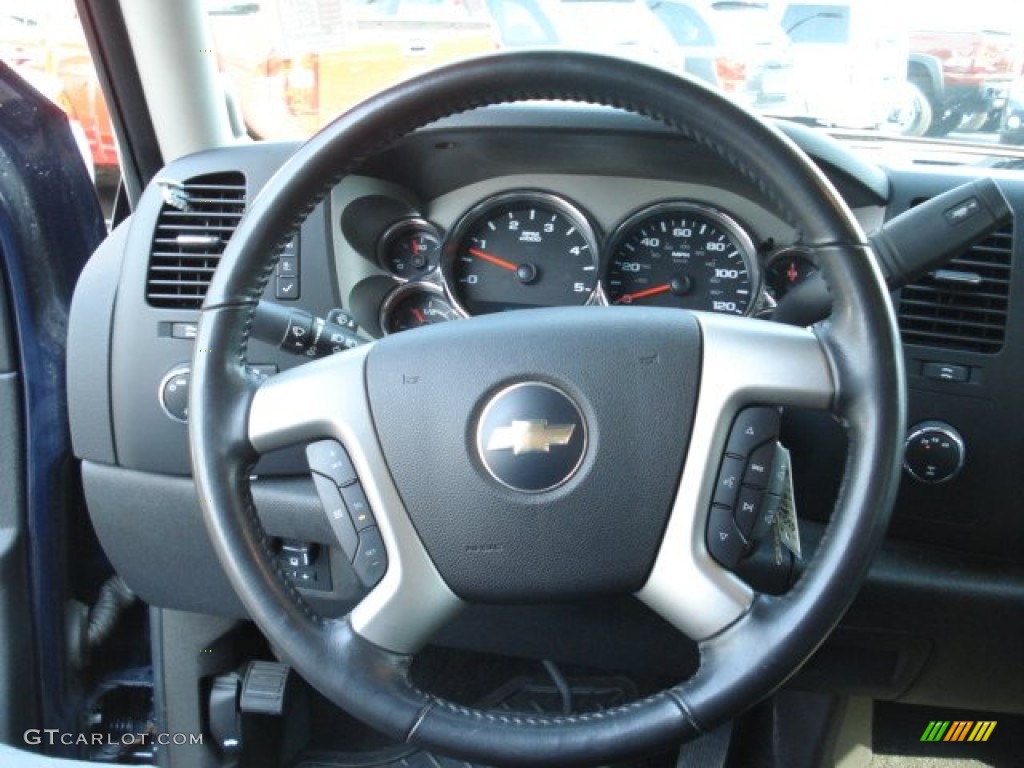 2008 Chevrolet Silverado 3500HD LS Crew Cab 4x4 Dually Ebony Steering Wheel Photo #67379948