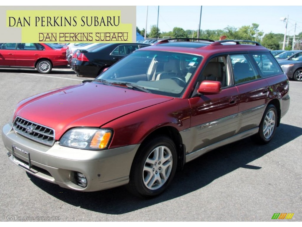 2003 Outback Limited Wagon - Regatta Red Pearl / Beige photo #1