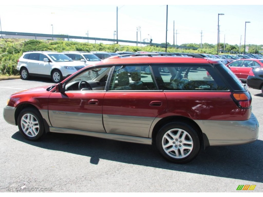 2003 Outback Limited Wagon - Regatta Red Pearl / Beige photo #11
