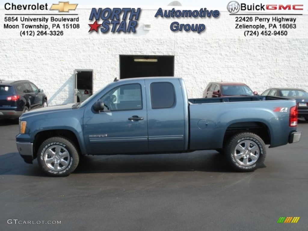 2013 Sierra 1500 SLE Extended Cab 4x4 - Stealth Gray Metallic / Ebony photo #1
