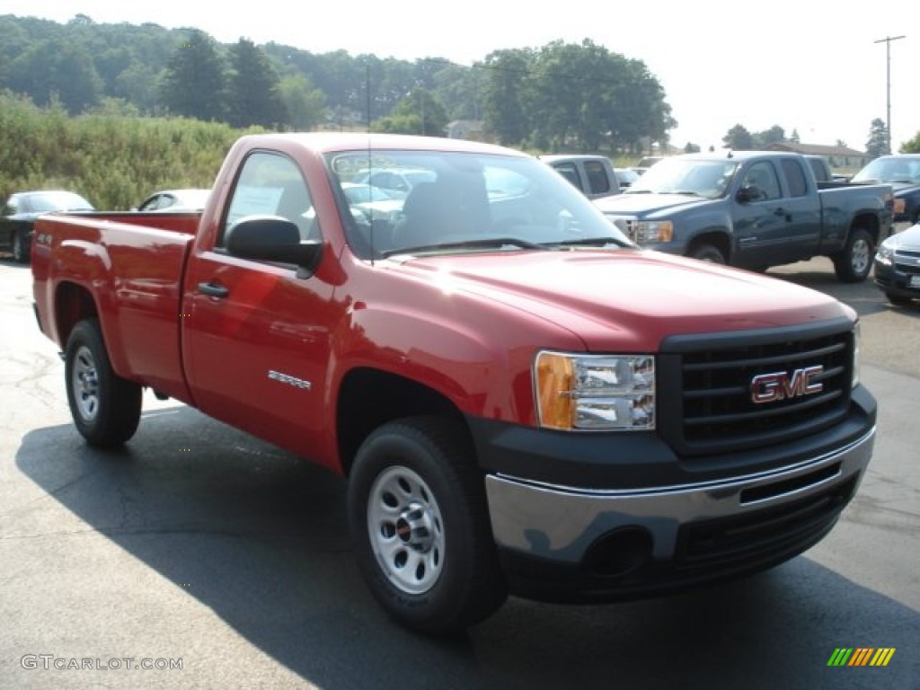 2013 Sierra 1500 Regular Cab 4x4 - Fire Red / Dark Titanium photo #4