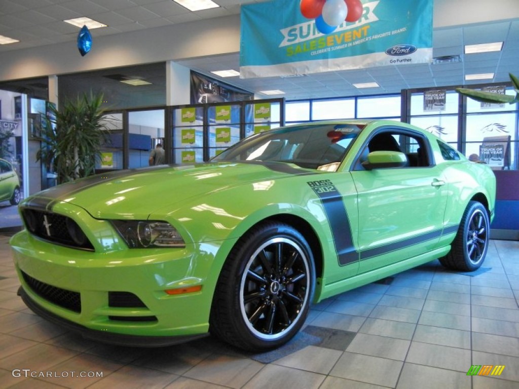 2013 Mustang Boss 302 - Gotta Have It Green / Charcoal Black/Recaro Sport Seats photo #1