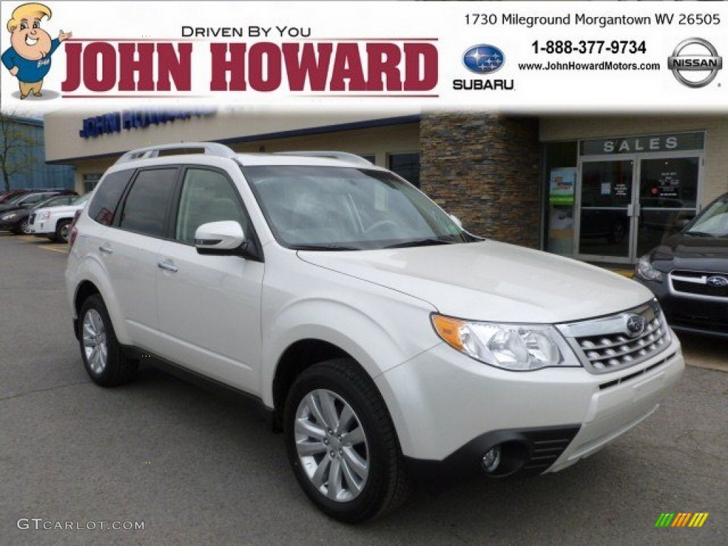 2012 Forester 2.5 X Touring - Satin White Pearl / Platinum photo #1