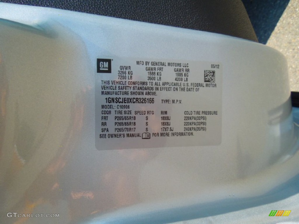 2012 Suburban LT - Silver Ice Metallic / Ebony photo #7