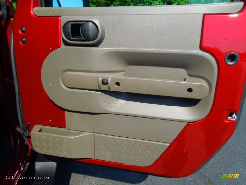2010 Jeep Wrangler Sahara 4x4 Dark Khaki/Medium Khaki Door Panel Photo #67402857